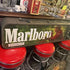 Vintage Marlboro lighted advertising sign with a built-in clock