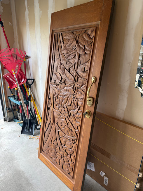 Hand-Carved Wooden Door