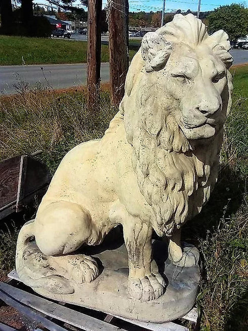 Pairs of Concrete lions they weigh about 3000 lbs.