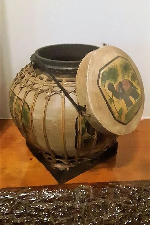 Antique Hand carved bulb type jug.