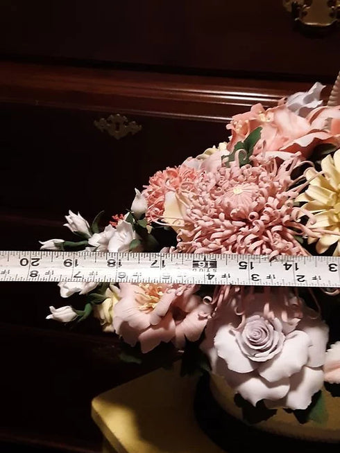 Porcelain/Ceramic Flower bouquet with huge gift box. Around 20 " long By 15" tal