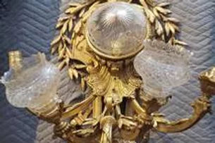 Magnificent Amazing huge bronze wall sconces pair Gilded Bronze