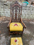 Antique victorian needlepoint parlor chairs with foot rest