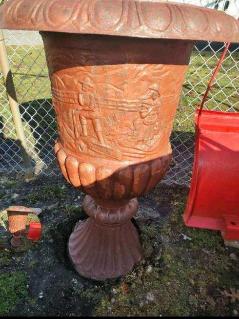 Regency Style Cast Iron Urns (pair)